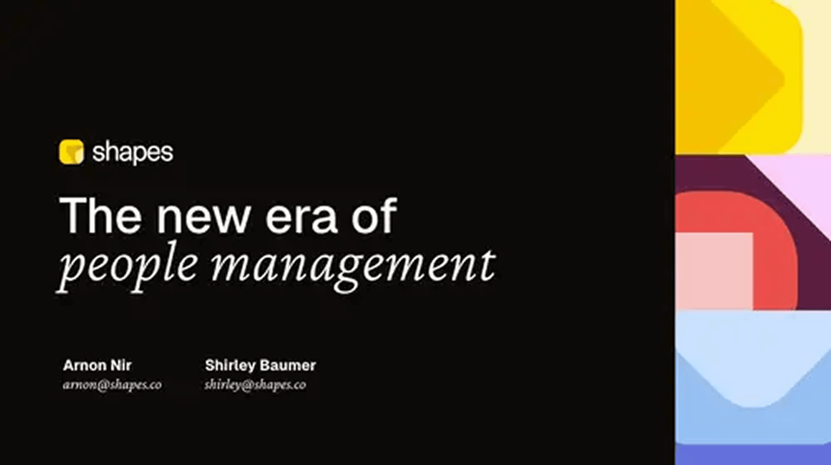 Shapes pitch deck — slide 1