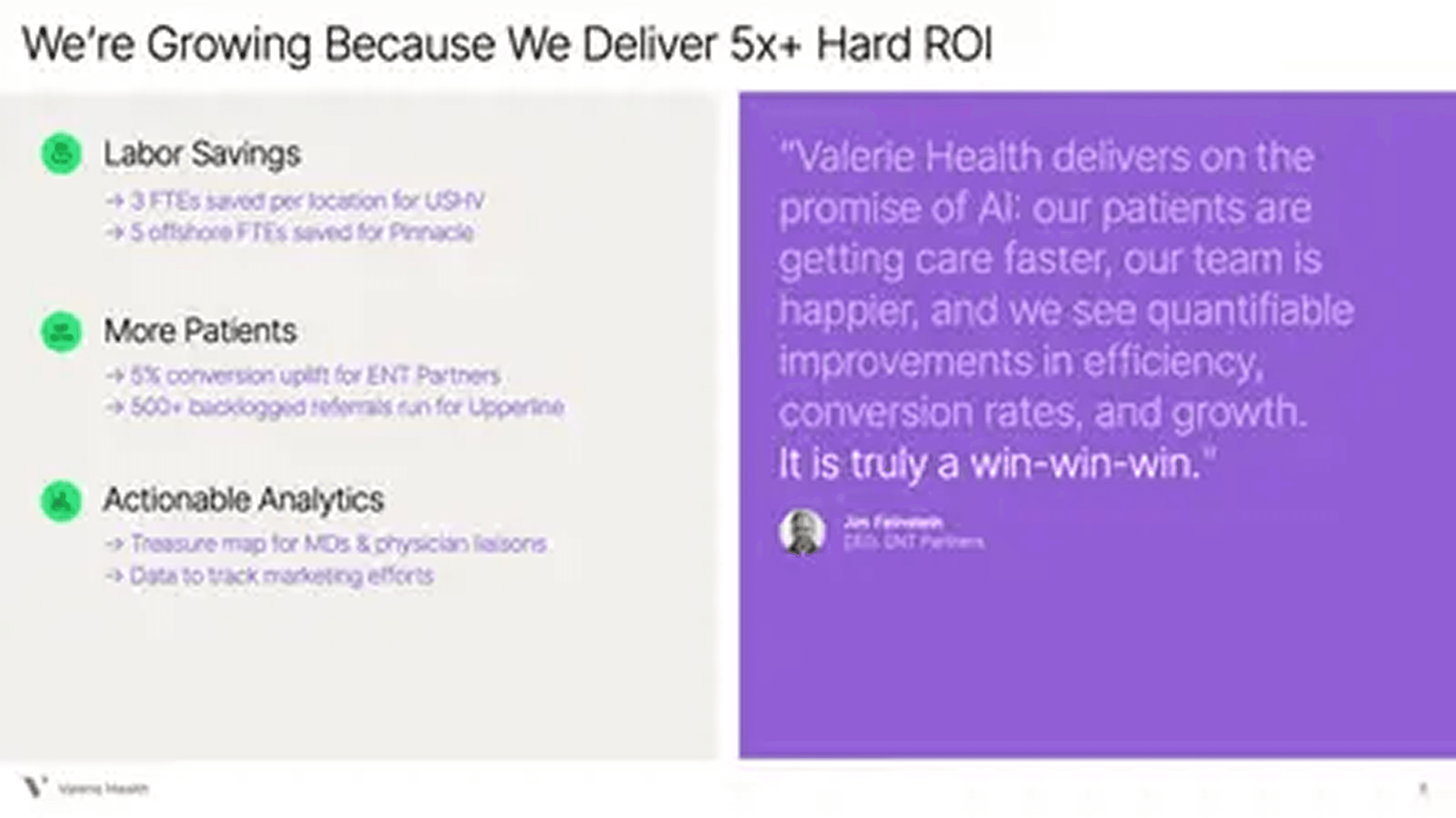 Valerie Health pitch deck — slide 6